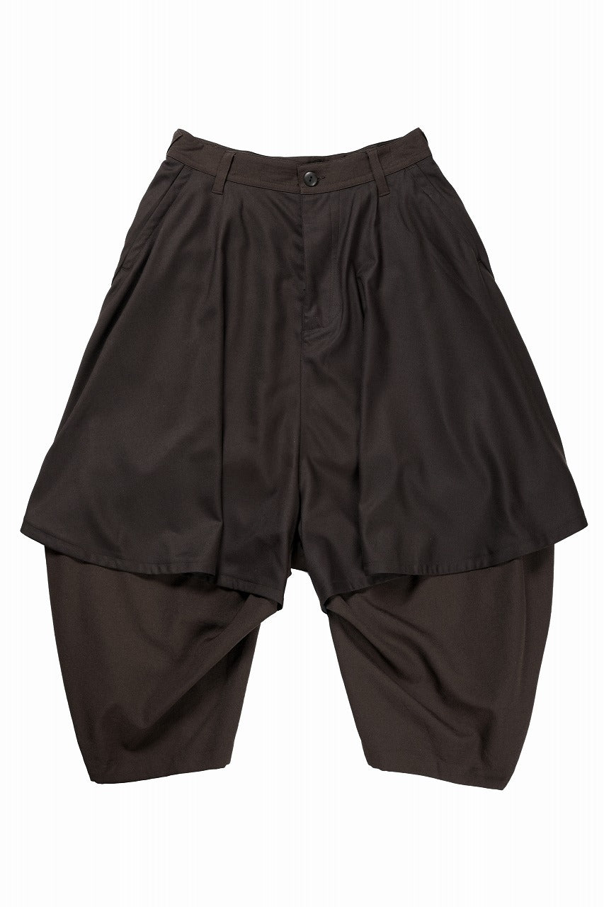 画像をギャラリービューアに読み込む, beauty : beast 8Q LAYERED SUPER WIDE SAROUEL PANTS (BROWN)