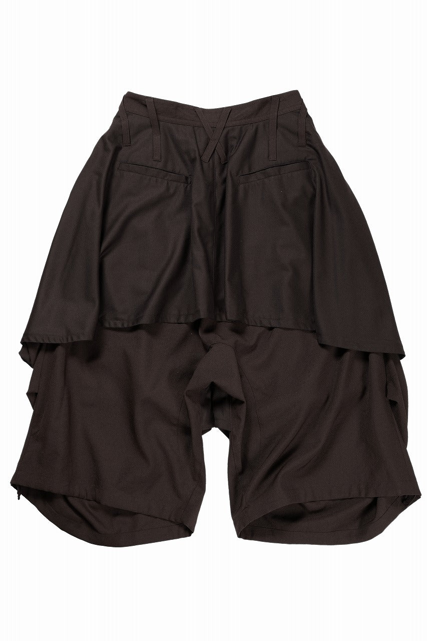 画像をギャラリービューアに読み込む, beauty : beast 8Q LAYERED SUPER WIDE SAROUEL PANTS (BROWN)
