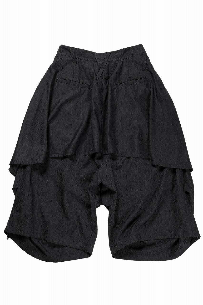 画像をギャラリービューアに読み込む, beauty : beast 8Q LAYERED SUPER WIDE SAROUEL PANTS (BLACK)