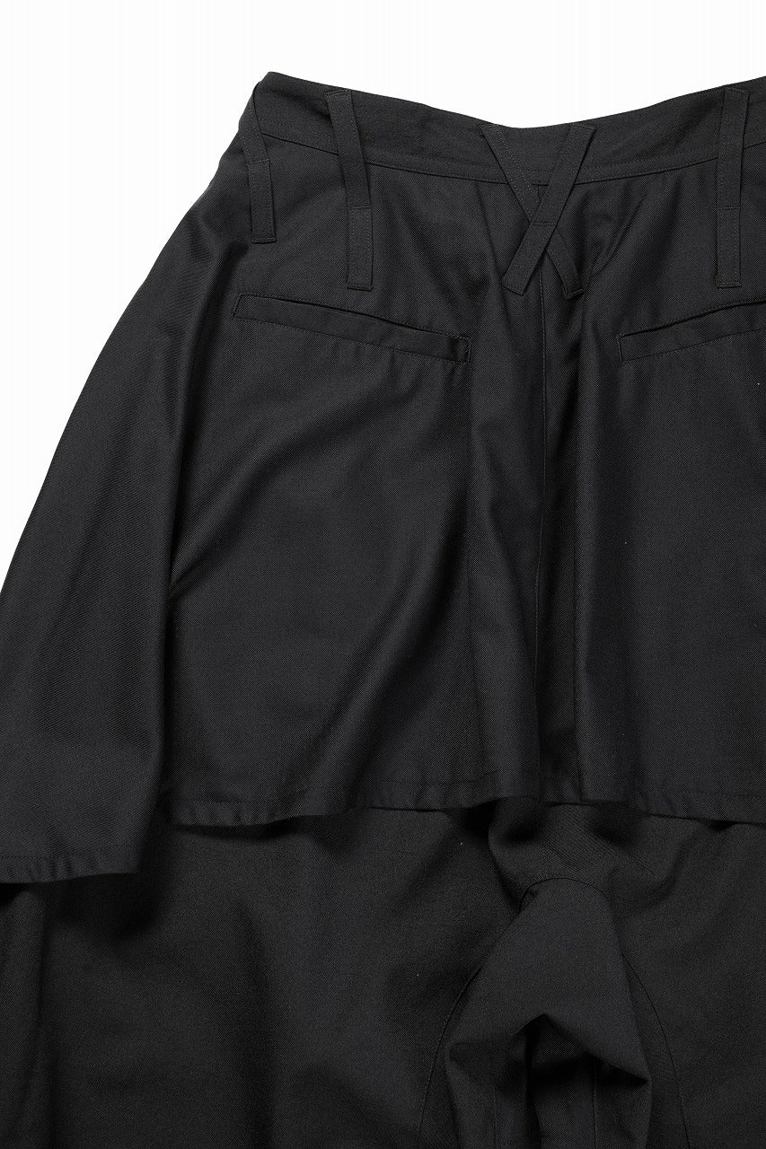 画像をギャラリービューアに読み込む, beauty : beast 8Q LAYERED SUPER WIDE SAROUEL PANTS (BLACK)
