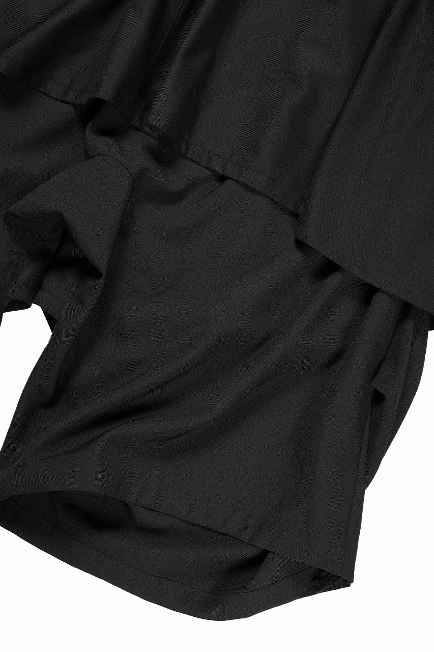 画像をギャラリービューアに読み込む, beauty : beast 8Q LAYERED SUPER WIDE SAROUEL PANTS (BLACK)