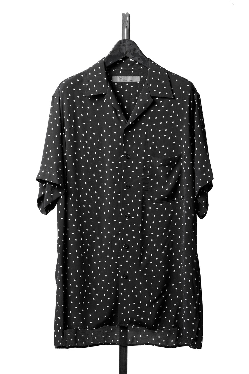 Y's for men POLKA DOT PATTERN ALOHA SHIRT / CUPRA & RAYON (BLACK