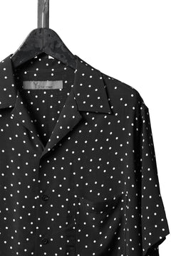 画像をギャラリービューアに読み込む, Y's for men POLKA DOT PATTERN ALOHA SHIRT / CUPRA &amp; RAYON (BLACK)