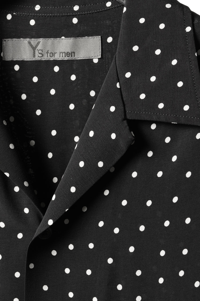 画像をギャラリービューアに読み込む, Y's for men POLKA DOT PATTERN ALOHA SHIRT / CUPRA &amp; RAYON (BLACK)