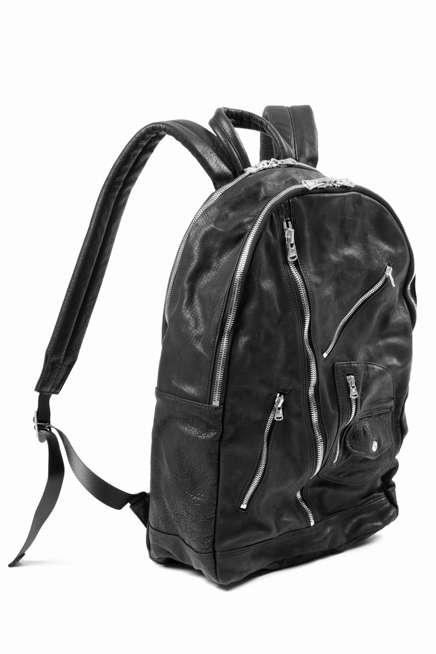 画像をギャラリービューアに読み込む, ISAMU KATAYAMA BACKLASH JAPAN CALF GARMENT-WASH RIDERS BACKPACK (BLACK)