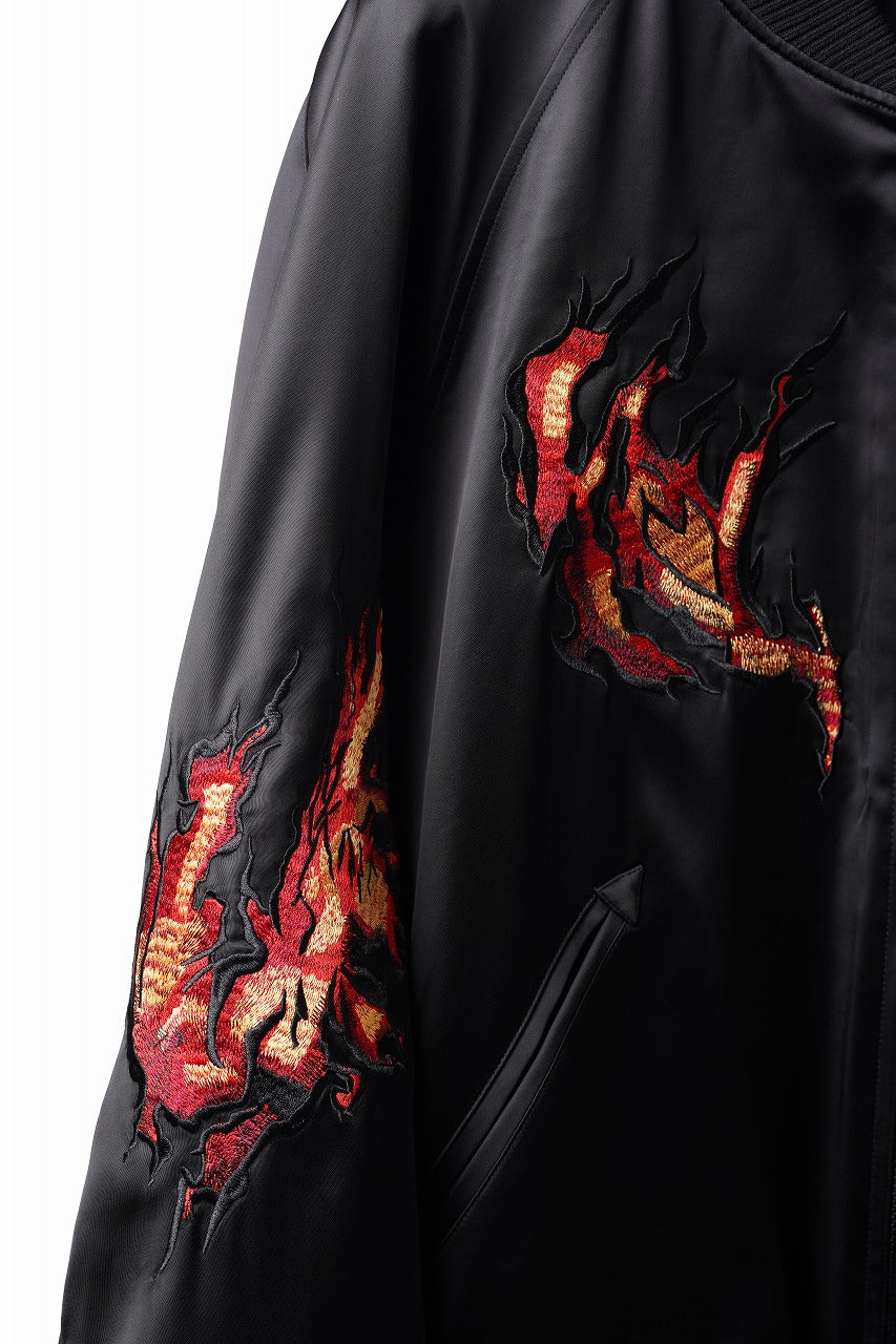 Load image into Gallery viewer, Y-3 Yohji Yamamoto GRAPHICS SOUVENIR JACKET / EMBROIDERY &amp; STRETCH SATIN (BLACK)