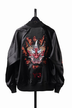 Load image into Gallery viewer, Y-3 Yohji Yamamoto GRAPHICS SOUVENIR JACKET / EMBROIDERY &amp; STRETCH SATIN (BLACK)