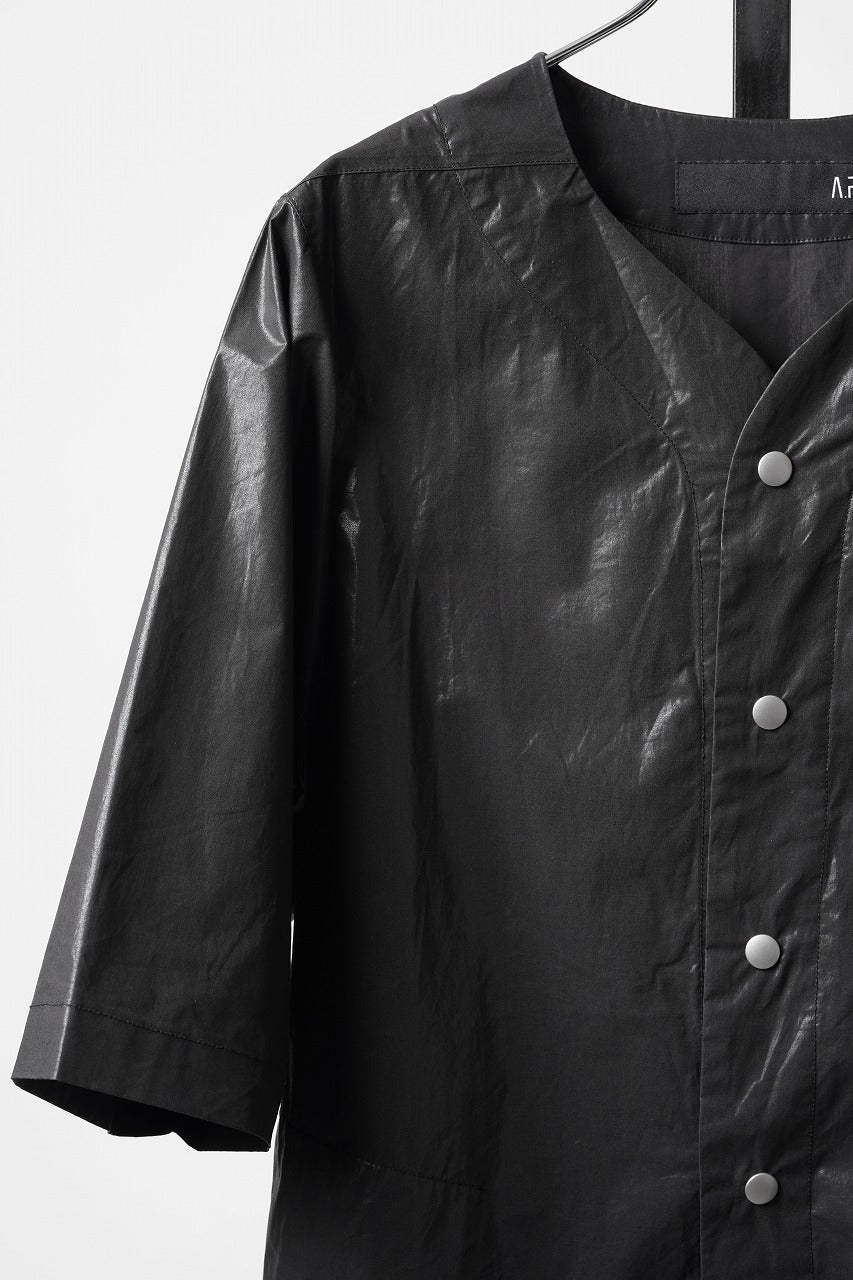 画像をギャラリービューアに読み込む, 【SAMPLE SALE】A.F ARTEFACT NO COLLAR SHIRT / COATING COTTON (BLACK)