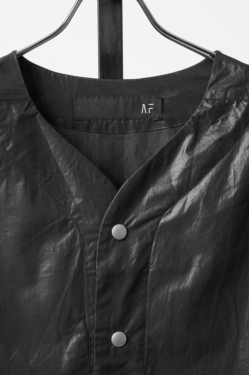画像をギャラリービューアに読み込む, 【SAMPLE SALE】A.F ARTEFACT NO COLLAR SHIRT / COATING COTTON (BLACK)