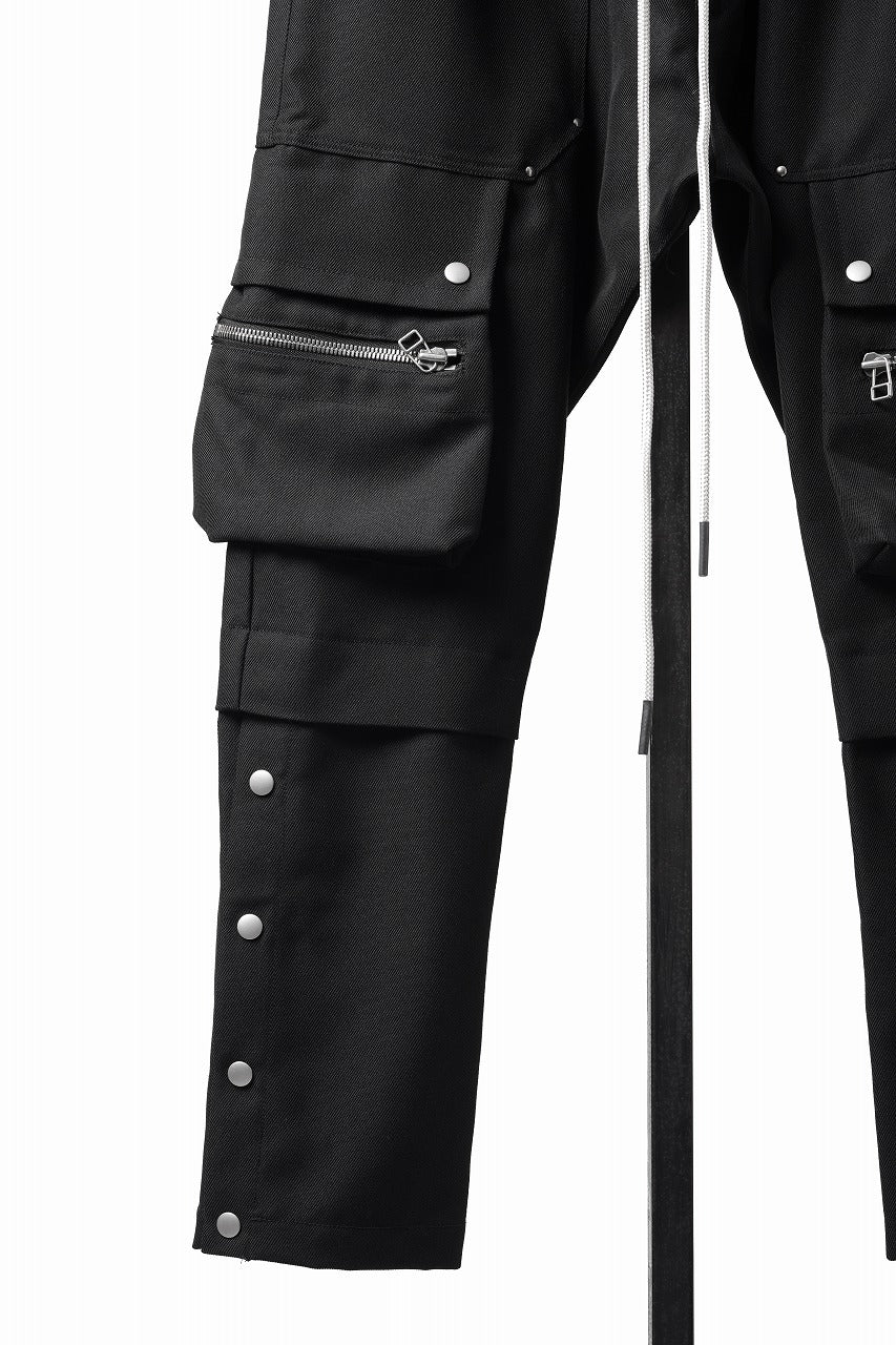 画像をギャラリービューアに読み込む, 【SAMPLE SALE】A.F ARTEFACT SOLID CARGO PANTS / WOOLISH TWILL CLOTH (BLACK)
