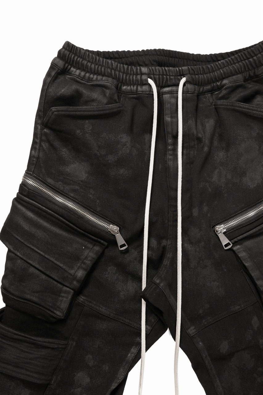 Load image into Gallery viewer, A.F ARTEFACT BELTED DETAIL JOGGER 2.0 / BRUSHED BACK COATING DENIM (BLACK)