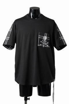 画像をギャラリービューアに読み込む, mastermind JAPAN MIXED-FABRIC POCKET SS TEE / REGULAR FIT (BLACK x BLACK)