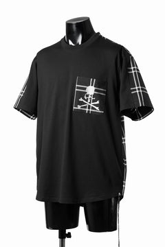 画像をギャラリービューアに読み込む, mastermind JAPAN MIXED-FABRIC POCKET SS TEE / REGULAR FIT (BLACK x BLACK)