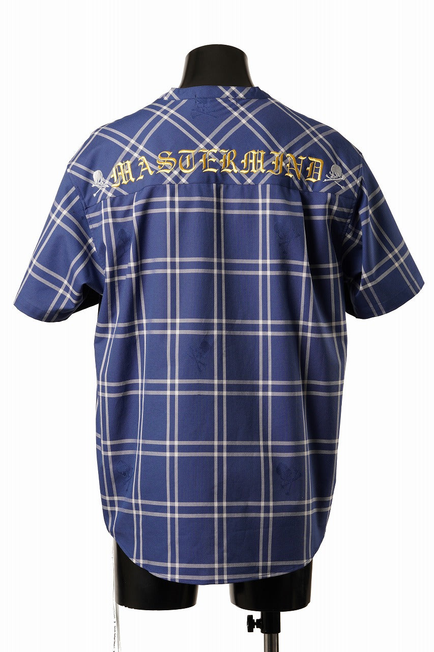 mastermind JAPAN MIXED-FABRIC POCKET SS TEE / REGULAR FIT (NAVY x
