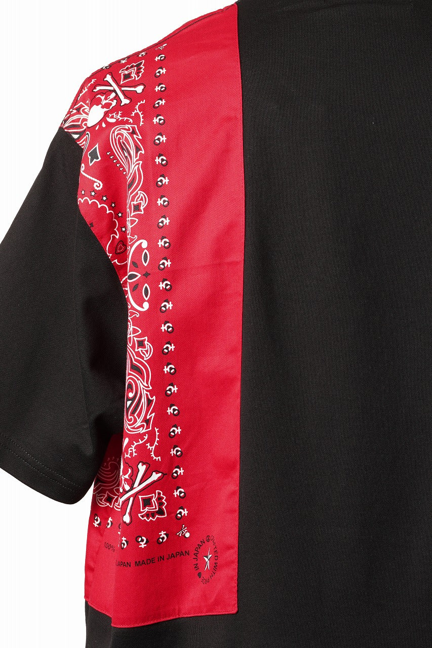 画像をギャラリービューアに読み込む, mastermind JAPAN BANDANA SS TEE / REGULAR FIT (BLACK x RED)