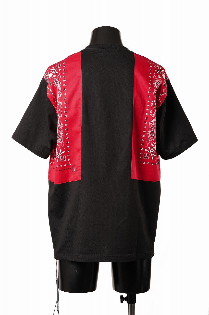 画像をギャラリービューアに読み込む, mastermind JAPAN BANDANA SS TEE / REGULAR FIT (BLACK x RED)