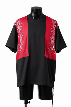 画像をギャラリービューアに読み込む, mastermind JAPAN BANDANA SS TEE / REGULAR FIT (BLACK x RED)