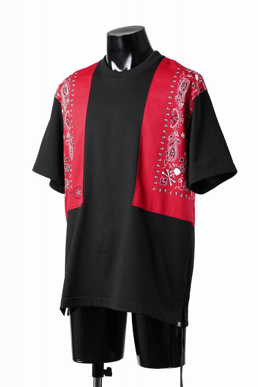 画像をギャラリービューアに読み込む, mastermind JAPAN BANDANA SS TEE / REGULAR FIT (BLACK x RED)
