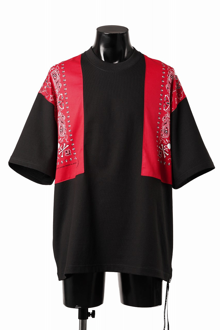 画像をギャラリービューアに読み込む, mastermind JAPAN BANDANA SS TEE / BOXY FIT (BLACK x RED)