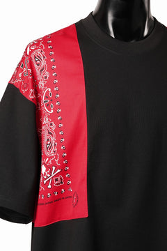 画像をギャラリービューアに読み込む, mastermind JAPAN BANDANA SS TEE / BOXY FIT (BLACK x RED)