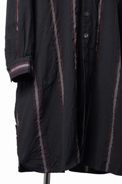 Load image into Gallery viewer, YUTA MATSUOKA shirt coat / tussah linen stripe (black stripe)