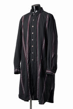 Load image into Gallery viewer, YUTA MATSUOKA shirt coat / tussah linen stripe (black stripe)