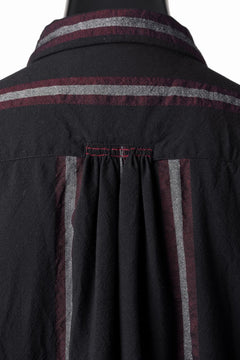 Load image into Gallery viewer, YUTA MATSUOKA shirt coat / tussah linen stripe (black stripe)