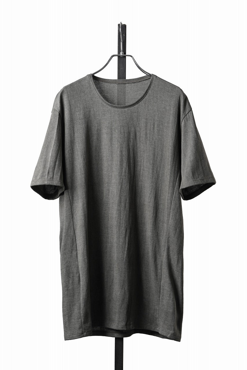 Load image into Gallery viewer, black crow x LOOM exclusive short sleeve tops / Non-Torque Cotton Yarn (M.CARBON - 中墨)