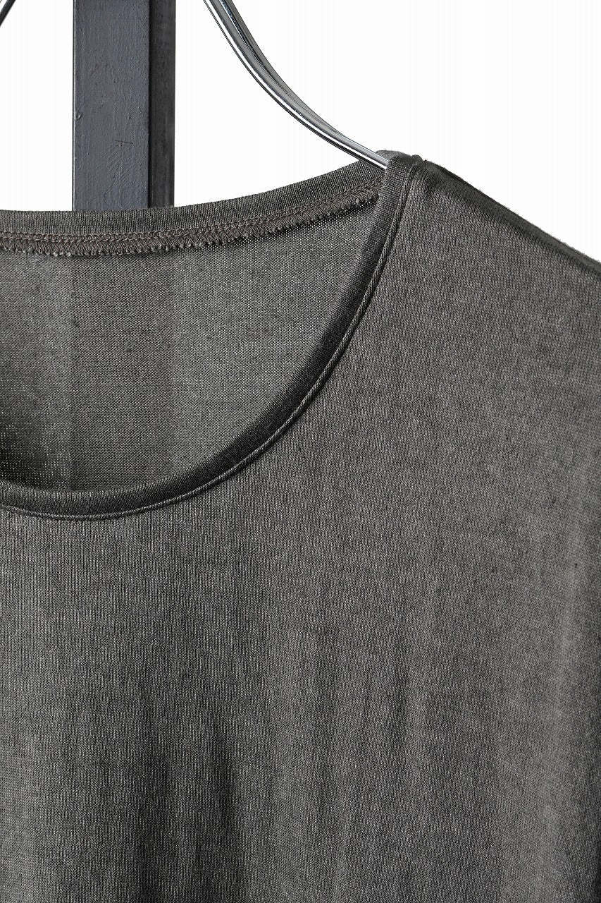 Load image into Gallery viewer, black crow x LOOM exclusive short sleeve tops / Non-Torque Cotton Yarn (M.CARBON - 中墨)