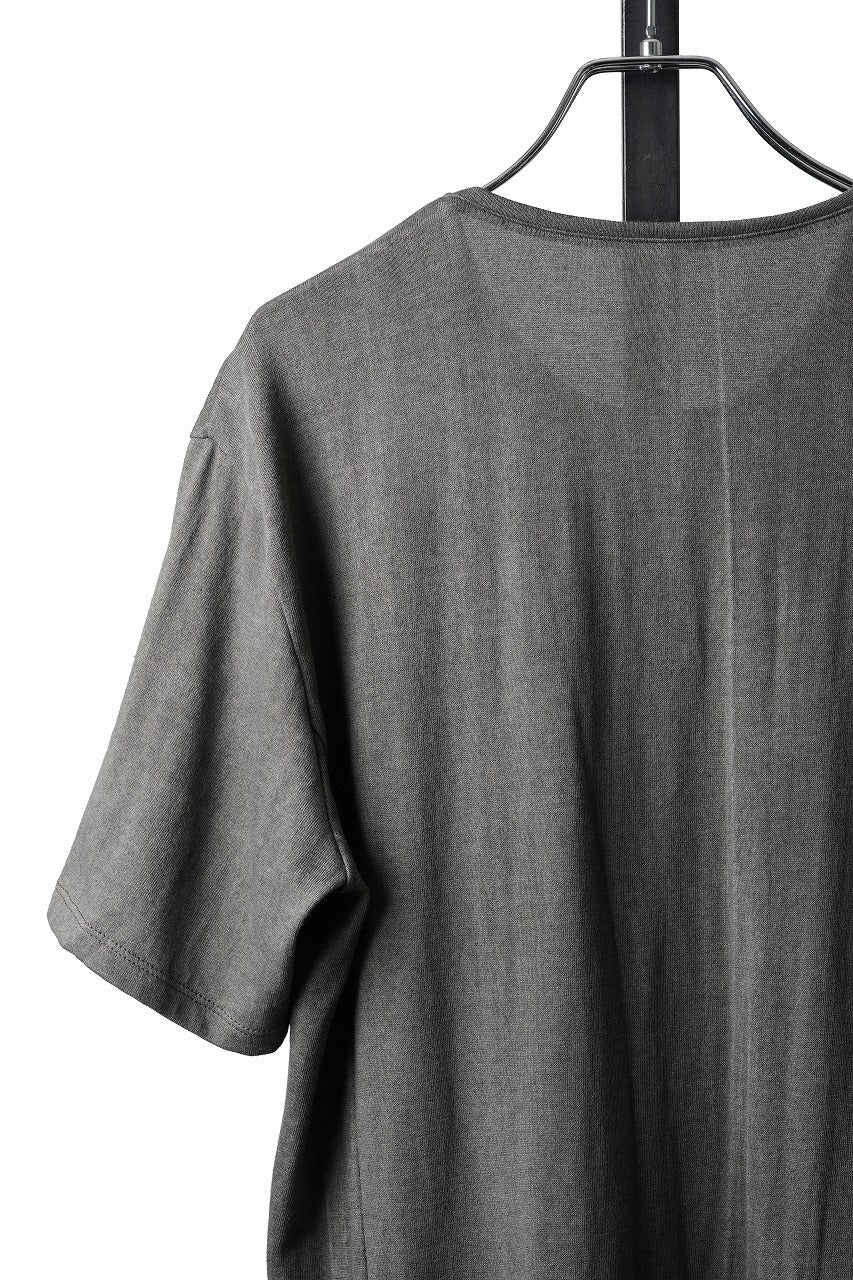 Load image into Gallery viewer, black crow x LOOM exclusive short sleeve tops / Non-Torque Cotton Yarn (M.CARBON - 中墨)