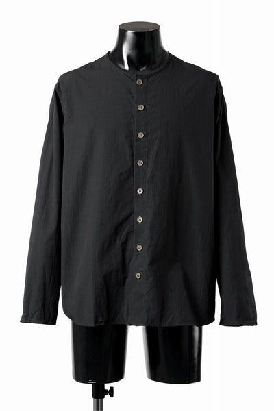 YUTA MATSUOKA collarless shirt / broad cloth cotton (black)