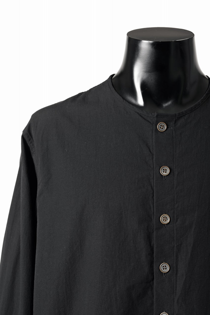 Load image into Gallery viewer, YUTA MATSUOKA collarless shirt / broad cloth cotton (black)