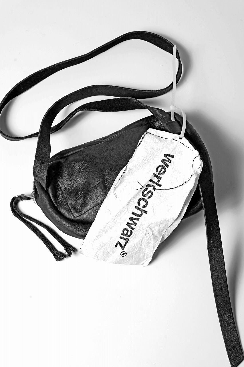 画像をギャラリービューアに読み込む, werkschwarz exclusive SHOULDER POUCH 33w / PULL UP COW LEATHER (BLACK)
