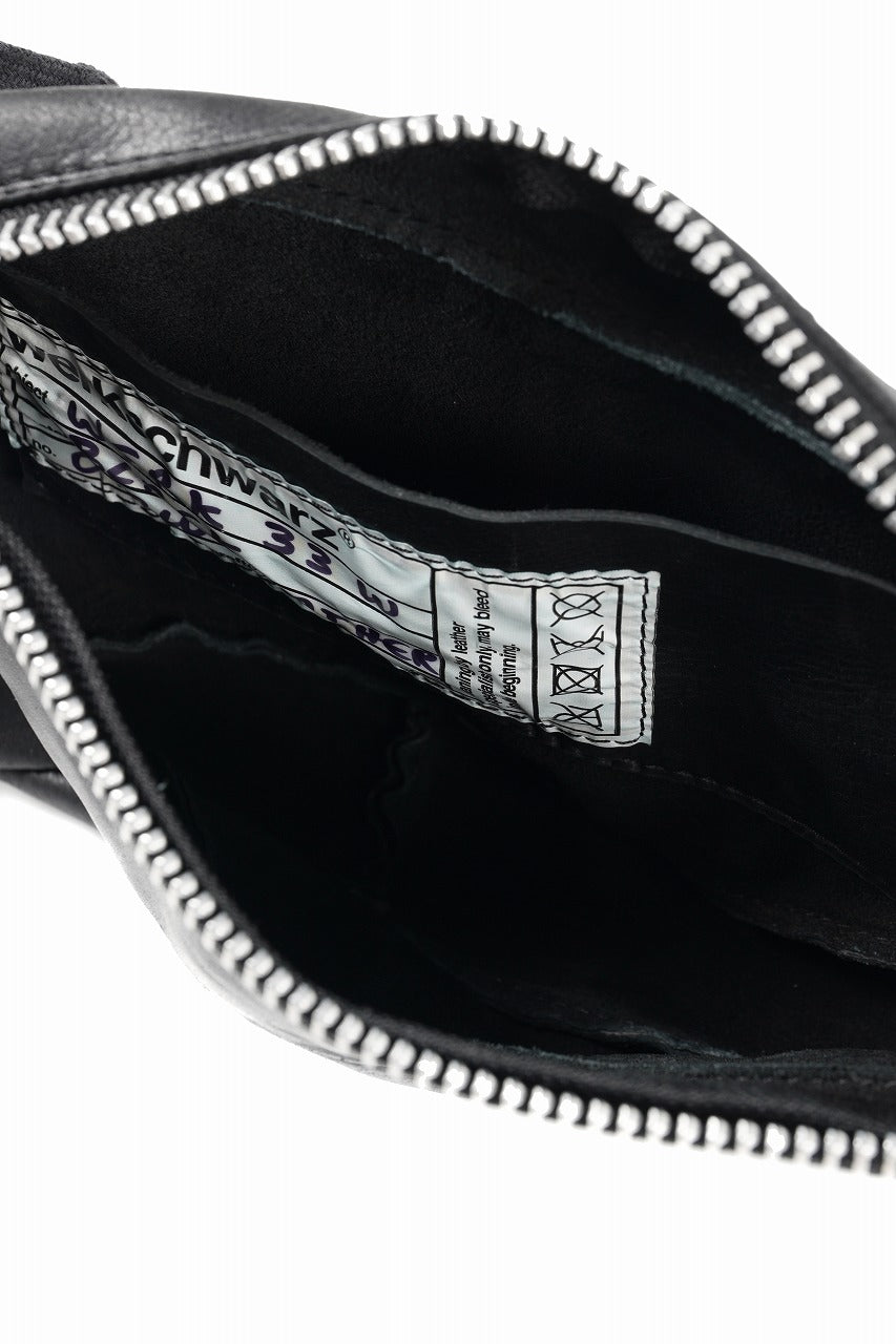 画像をギャラリービューアに読み込む, werkschwarz exclusive SHOULDER POUCH 33w / PULL UP COW LEATHER (BLACK)