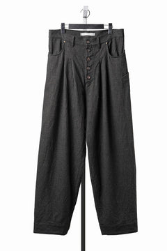 画像をギャラリービューアに読み込む, YUTA MATSUOKA curved yoke pants / mixed color kasuri (charcoal brown)