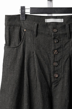 画像をギャラリービューアに読み込む, YUTA MATSUOKA curved yoke pants / mixed color kasuri (charcoal brown)