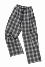 画像をギャラリービューアに読み込む, ISABEL BENENATO Virgin Wool Tartan Wide Trousers with Patch Pockets (BLACK)