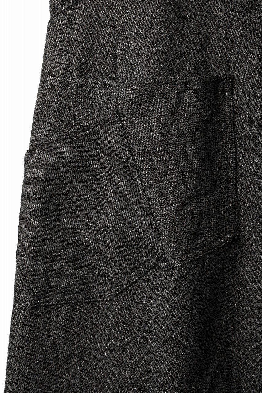 画像をギャラリービューアに読み込む, YUTA MATSUOKA curved yoke pants / mixed color kasuri (charcoal brown)