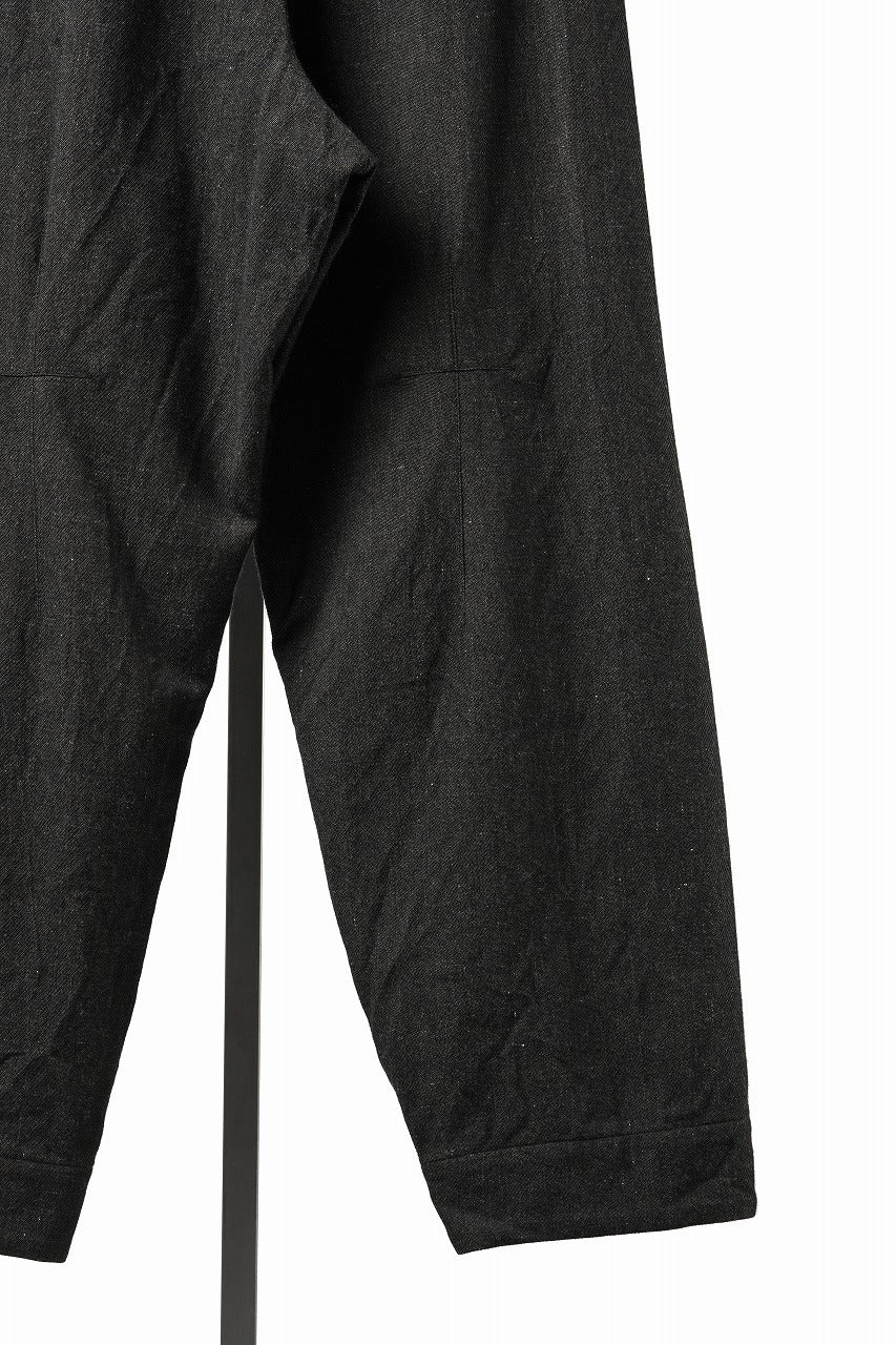 画像をギャラリービューアに読み込む, YUTA MATSUOKA curved yoke pants / mixed color kasuri (charcoal brown)