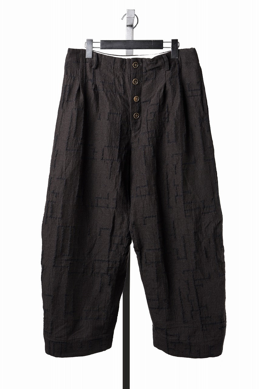 画像をギャラリービューアに読み込む, YUTA MATSUOKA hook pants / site plan jacquard (dark brown)