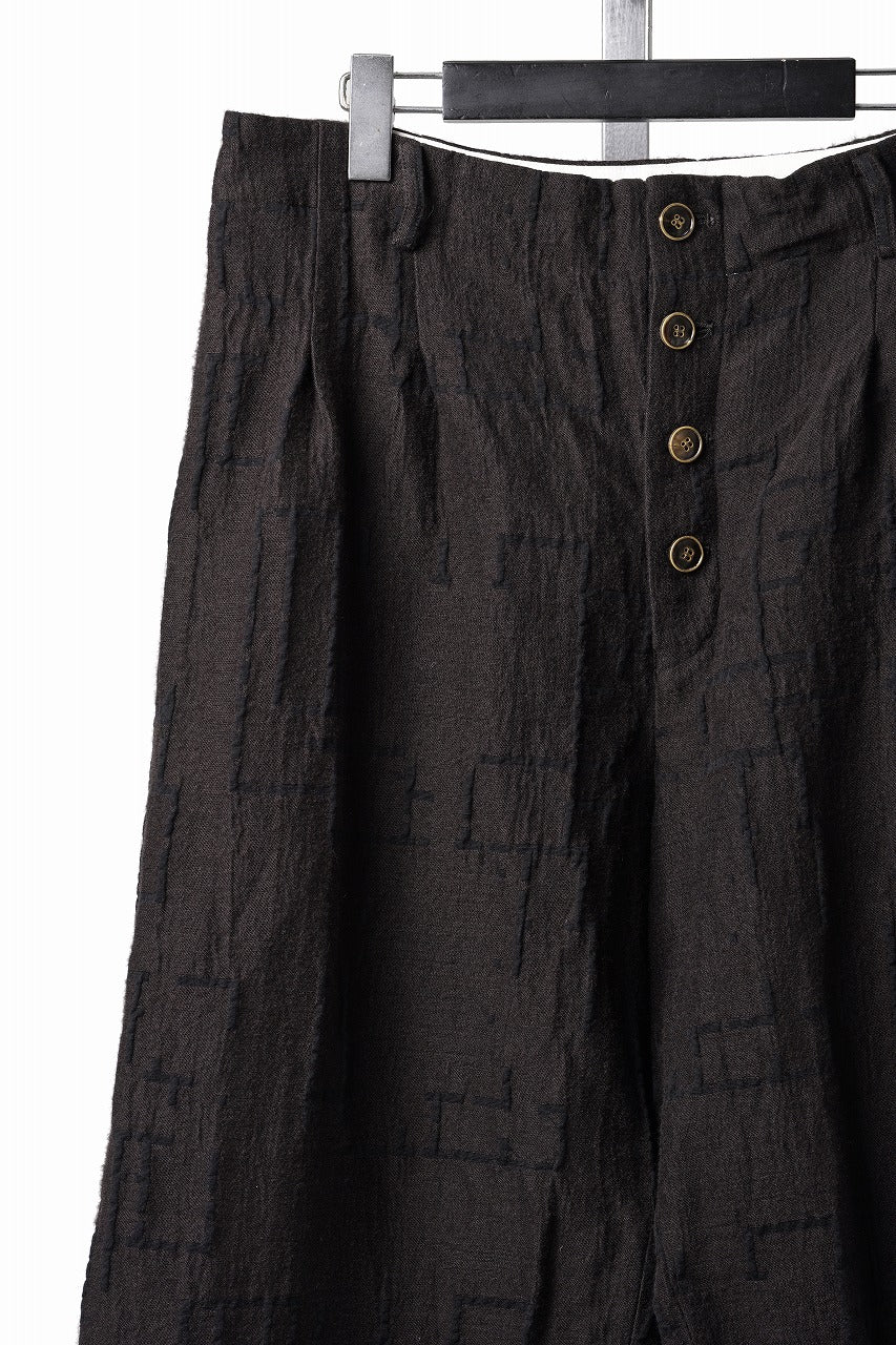 画像をギャラリービューアに読み込む, YUTA MATSUOKA hook pants / site plan jacquard (dark brown)