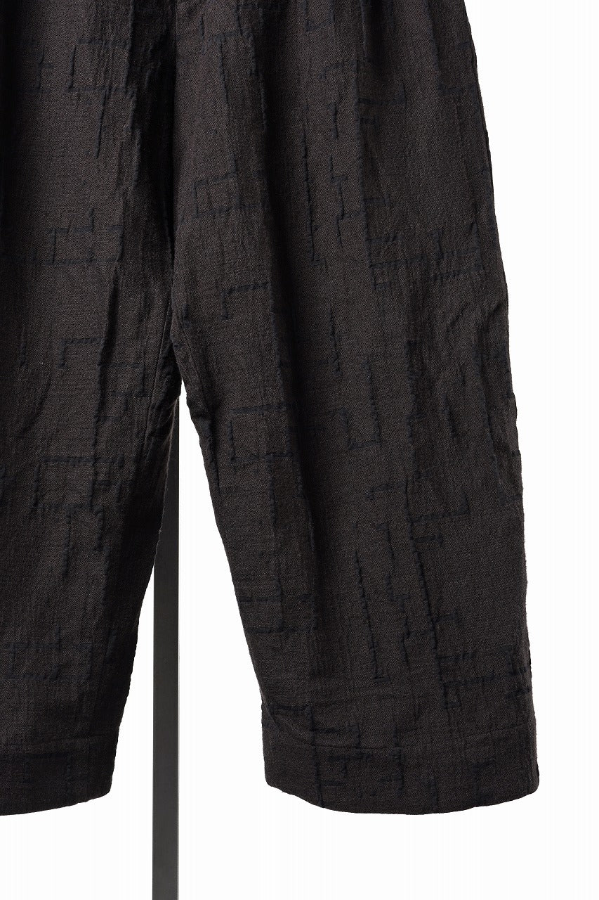 画像をギャラリービューアに読み込む, YUTA MATSUOKA hook pants / site plan jacquard (dark brown)