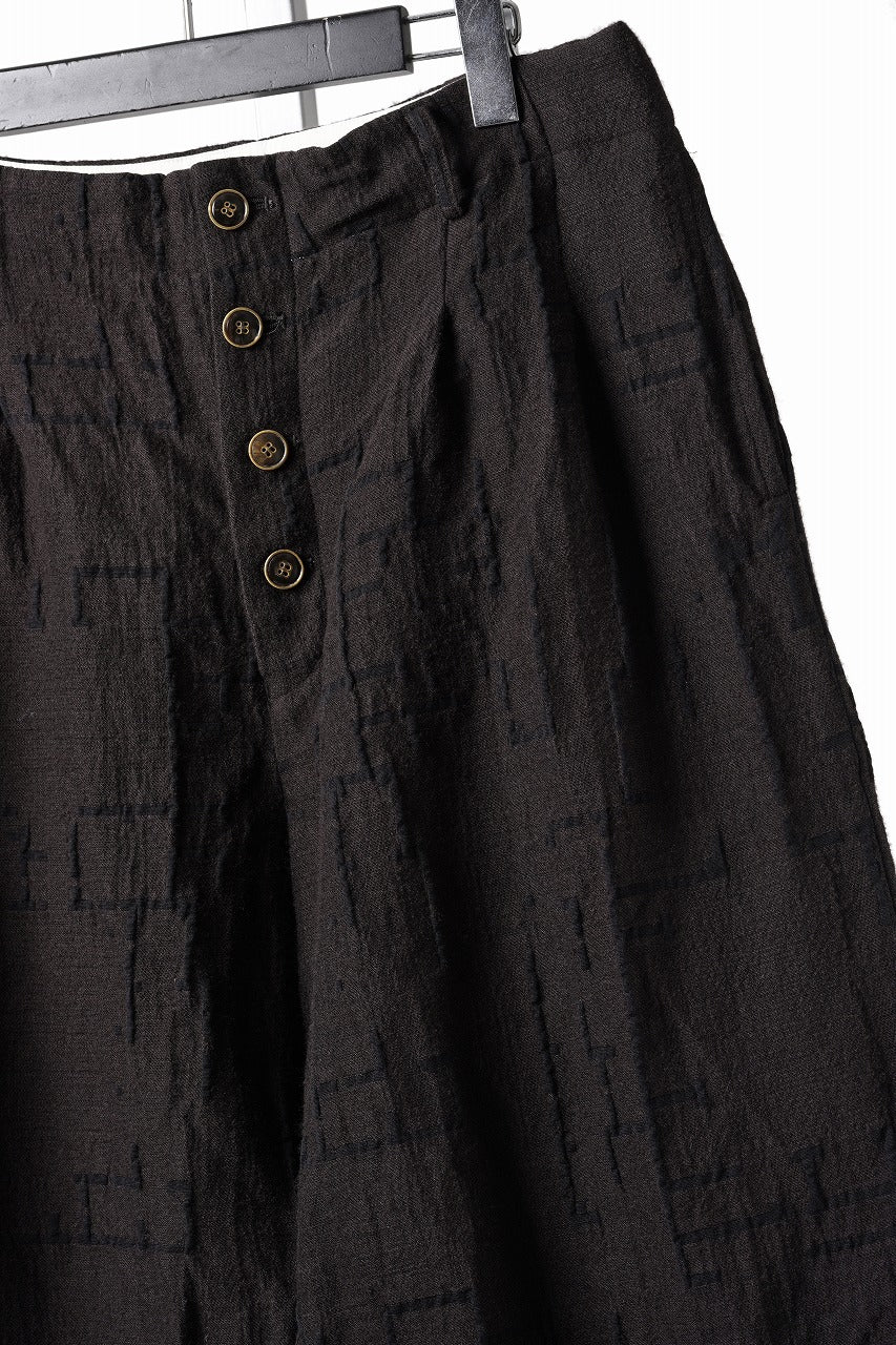 画像をギャラリービューアに読み込む, YUTA MATSUOKA hook pants / site plan jacquard (dark brown)