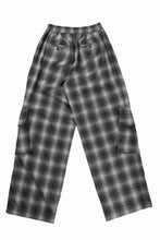 画像をギャラリービューアに読み込む, ISABEL BENENATO Virgin Wool Tartan Wide Trousers with Patch Pockets (BLACK)