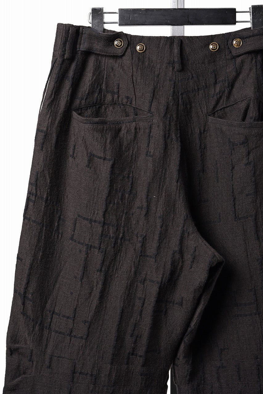 画像をギャラリービューアに読み込む, YUTA MATSUOKA hook pants / site plan jacquard (dark brown)