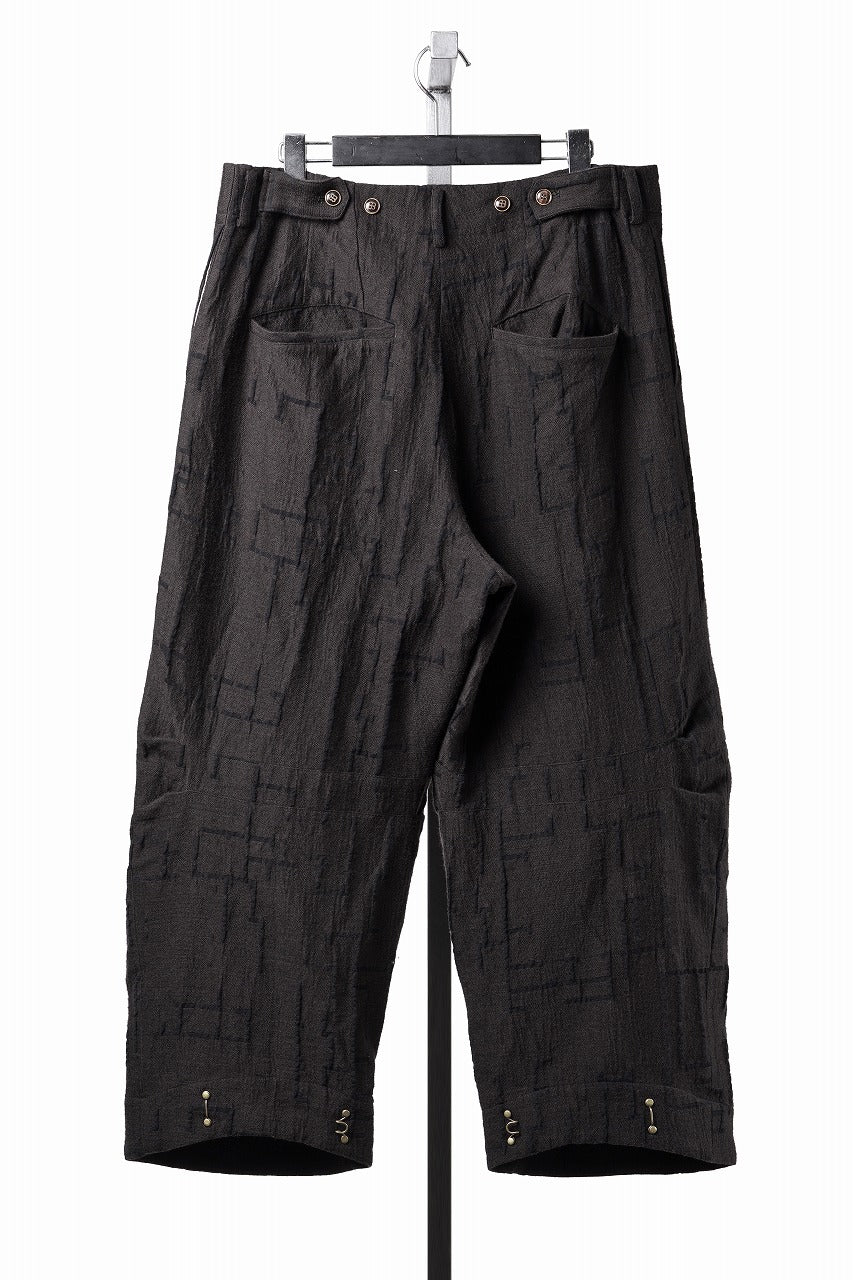 画像をギャラリービューアに読み込む, YUTA MATSUOKA hook pants / site plan jacquard (dark brown)