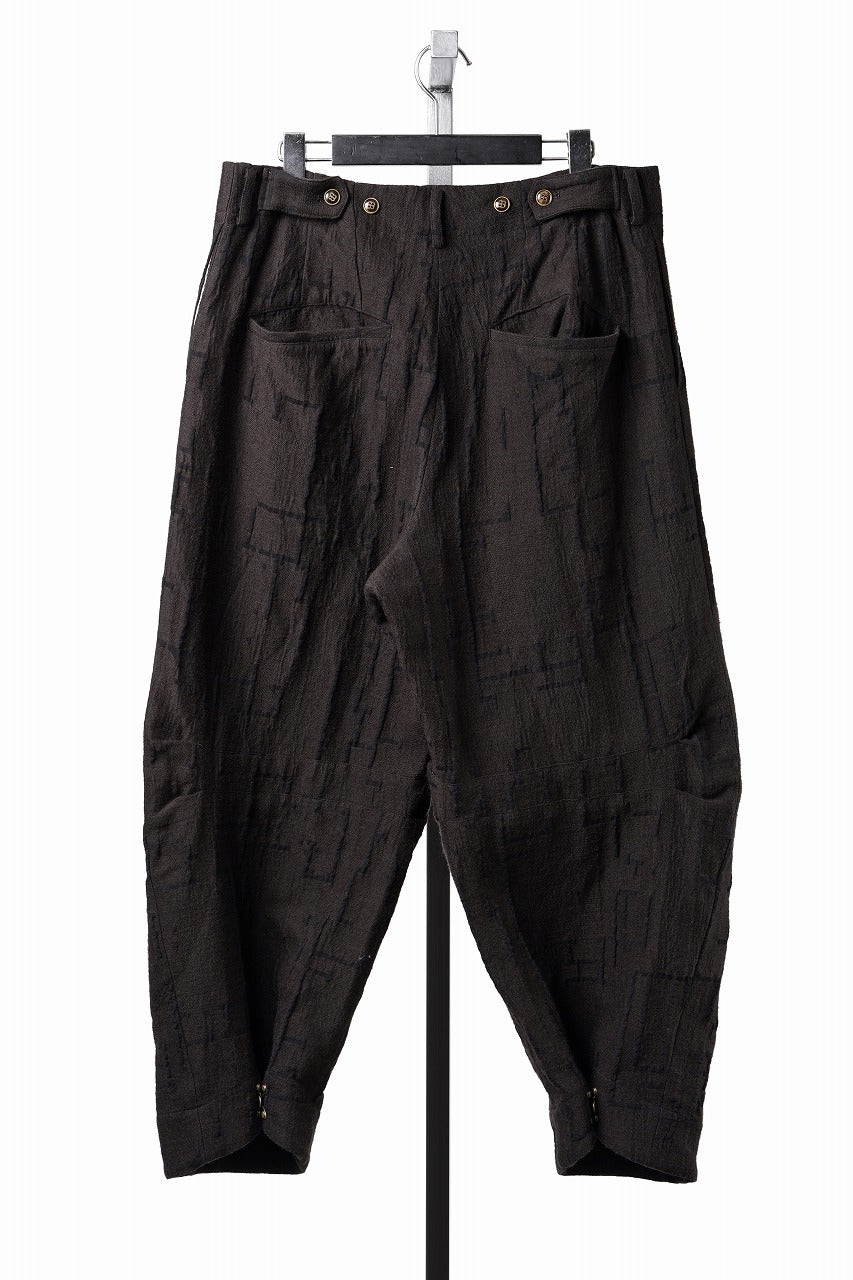 画像をギャラリービューアに読み込む, YUTA MATSUOKA hook pants / site plan jacquard (dark brown)