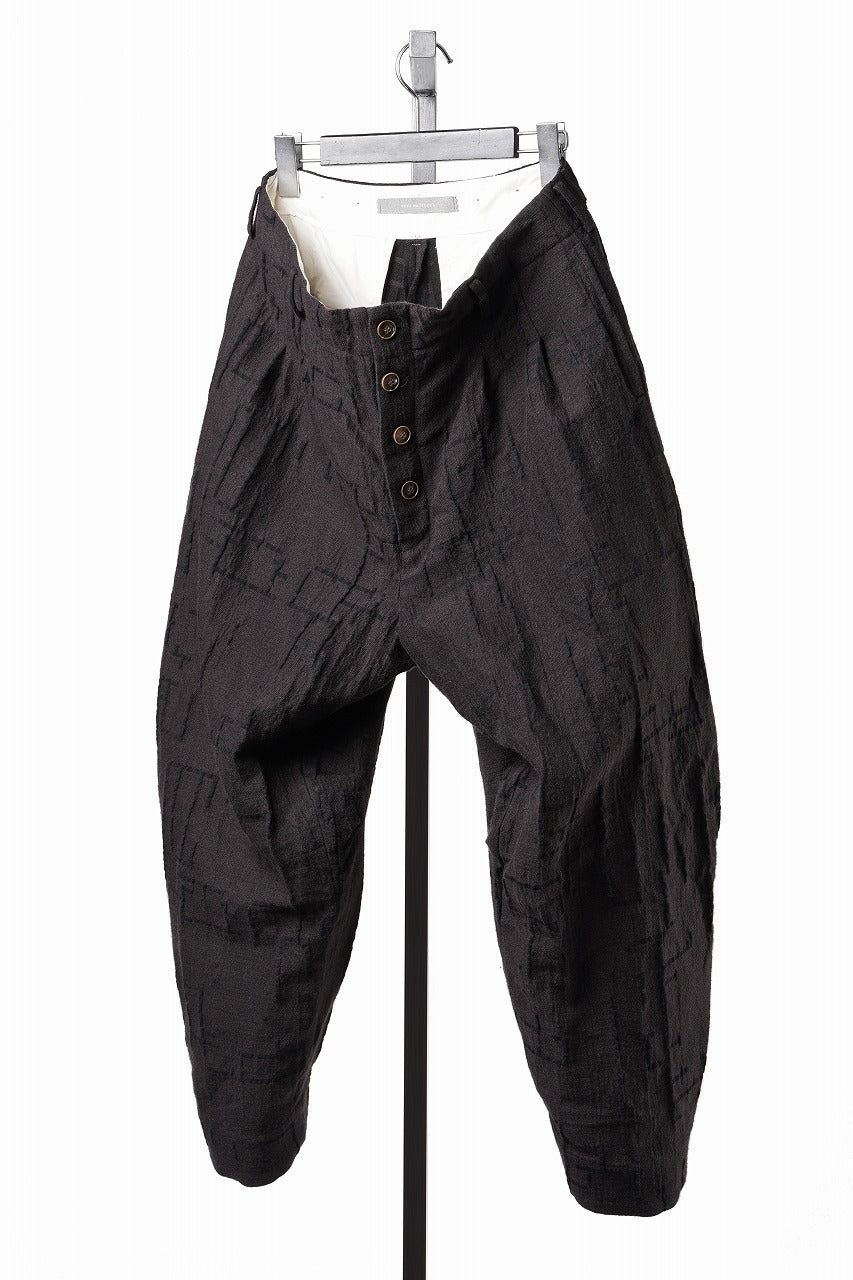 画像をギャラリービューアに読み込む, YUTA MATSUOKA hook pants / site plan jacquard (dark brown)