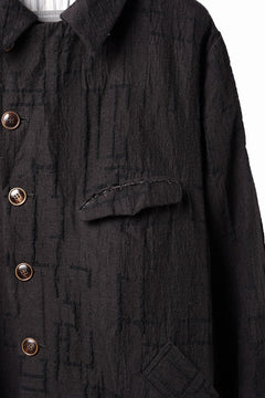 画像をギャラリービューアに読み込む, YUTA MATSUOKA long cook jacket coat / site plan jacquard (dark brown)