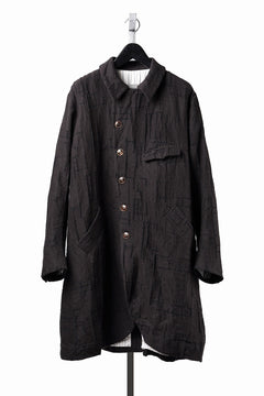 画像をギャラリービューアに読み込む, YUTA MATSUOKA long cook jacket coat / site plan jacquard (dark brown)